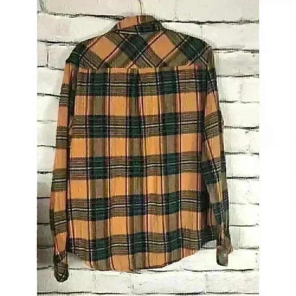 Ragdoll Womens Size L Yellow /Multicolored Long Sleeve Button Up Flannel - Picture 2 of 5